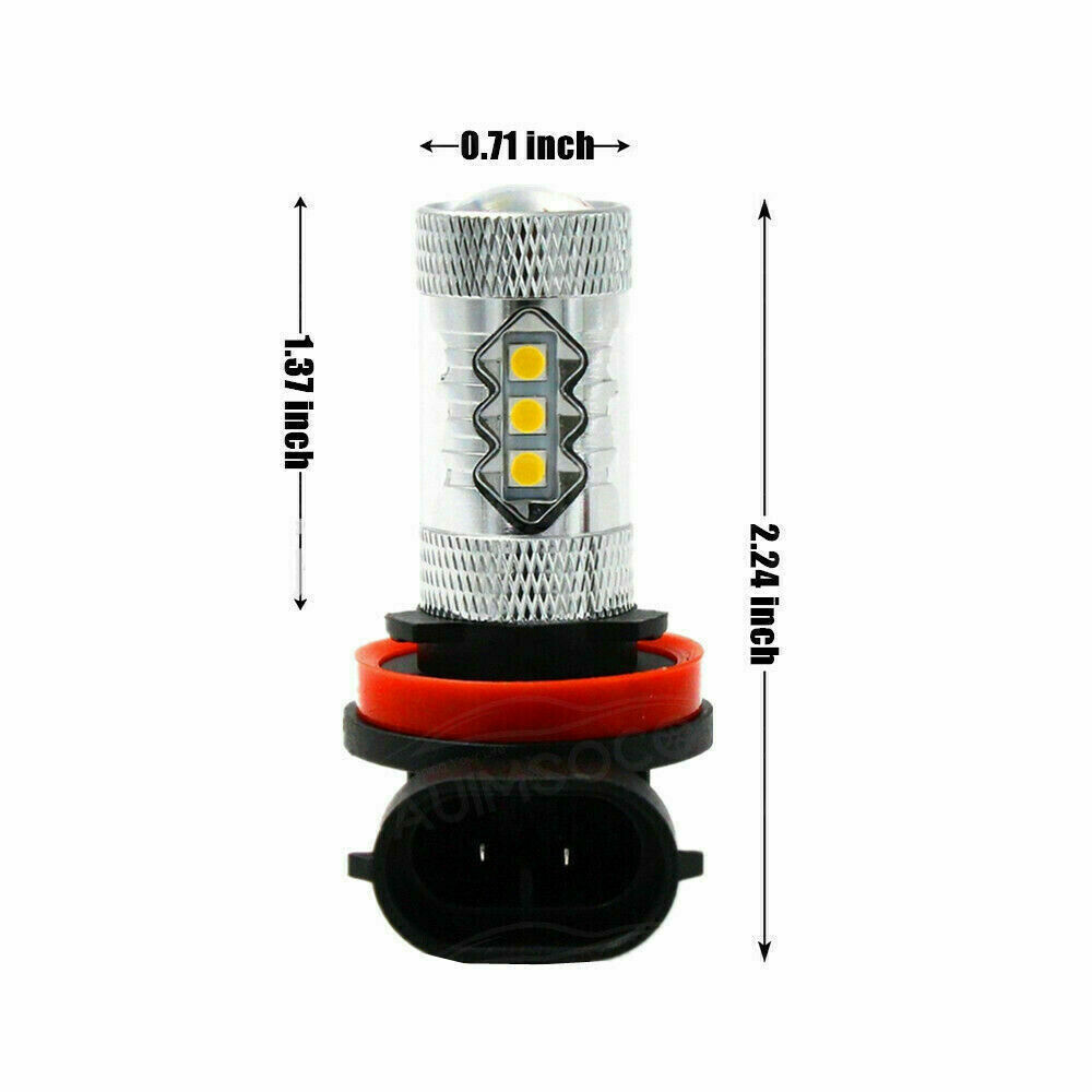 Lámpara de niebla delantera LED H11 H8 H9 80W 2835 LED de alto brillo 80W faro blanco