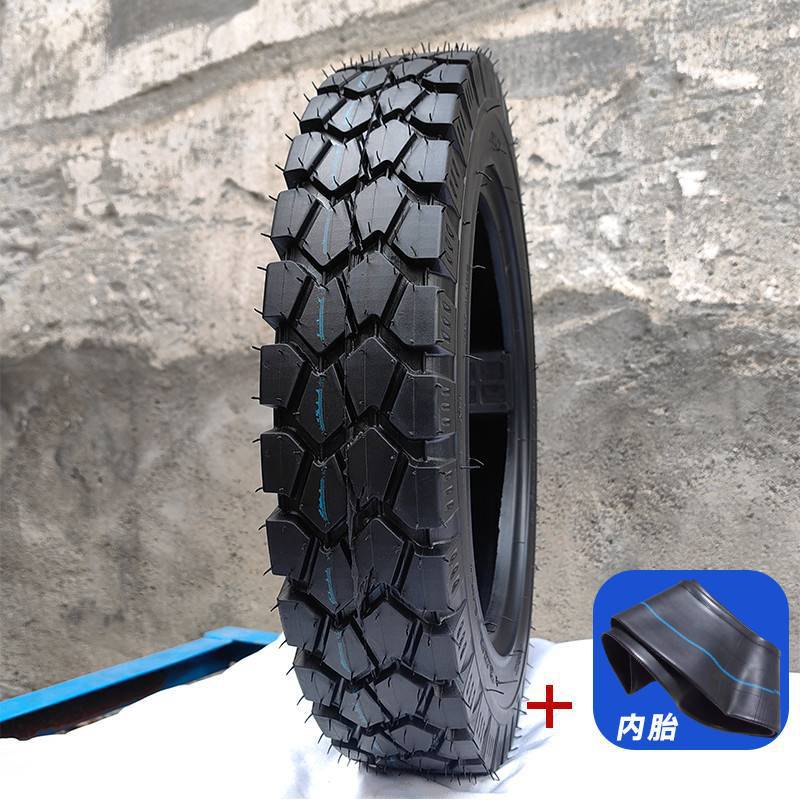 외부 타이어 + 내부 튜브 [오프라인 및 크랙은 반품 및 교환 가능] - 3.75-12 플랫 탑 8겹 두꺼워짐