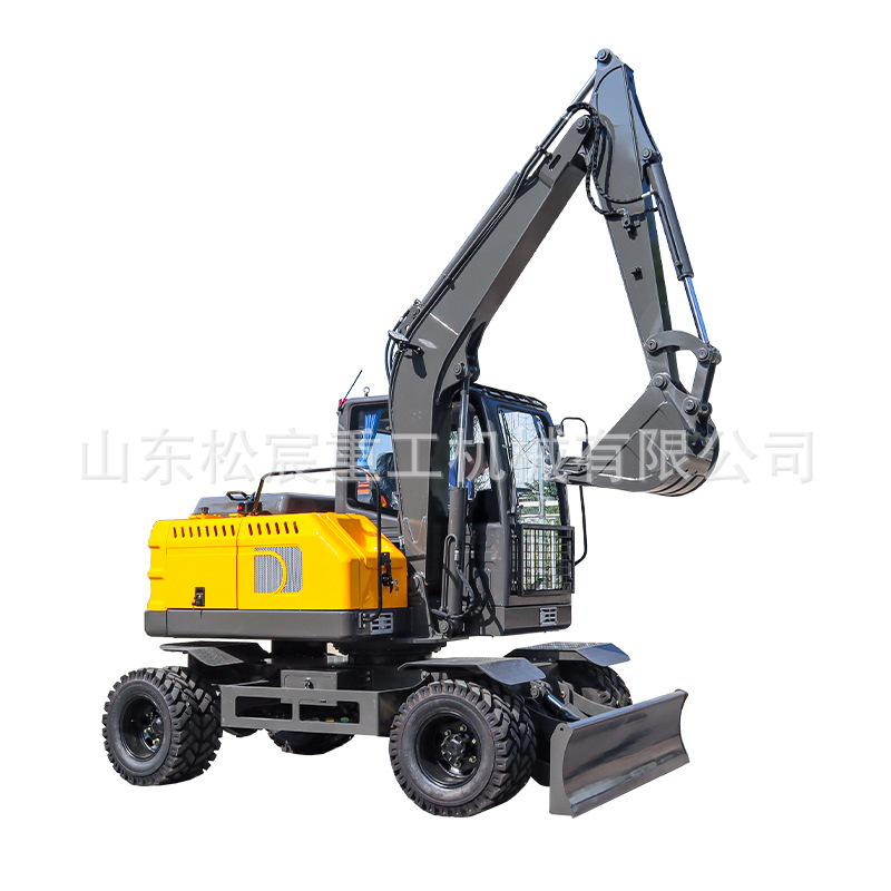 Small wheeled excavator household digging agricultural orchard…