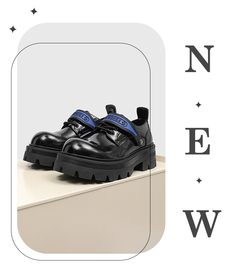 Scarpe Derby da uomo in pelle con punta tonda e suola spessa, stile britannico estivo, ShoeVault_voghion.com