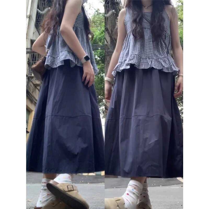 Plus Size M-6Xl Workwear Skirt for Women Autumn and Summer Thin High-Waist Splicing A-Line Umbrella Skirt Draped Mid-Length Skirt Ins Plus Size M-6Xl Workwear Skirt for Women Autumn and Summer Thin High-Waist Splicing A-Line Umbrella Skirt Draped Mid-Length Skirt Ins