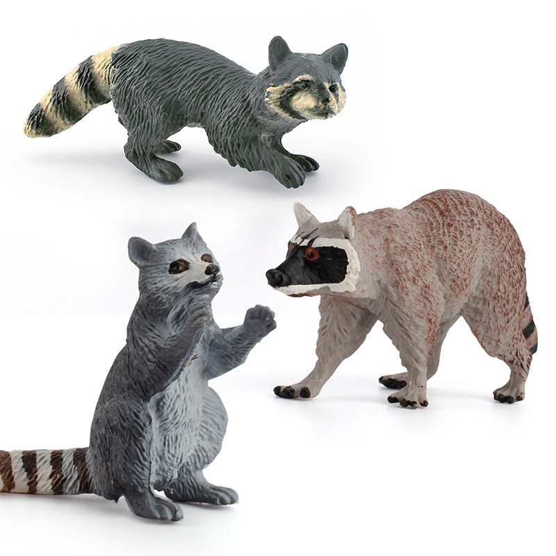 Exportación transfronteriza de simulación para niños modelo animal bosque mini mapache anillo cola Lemur decoración animal juguete al por mayor