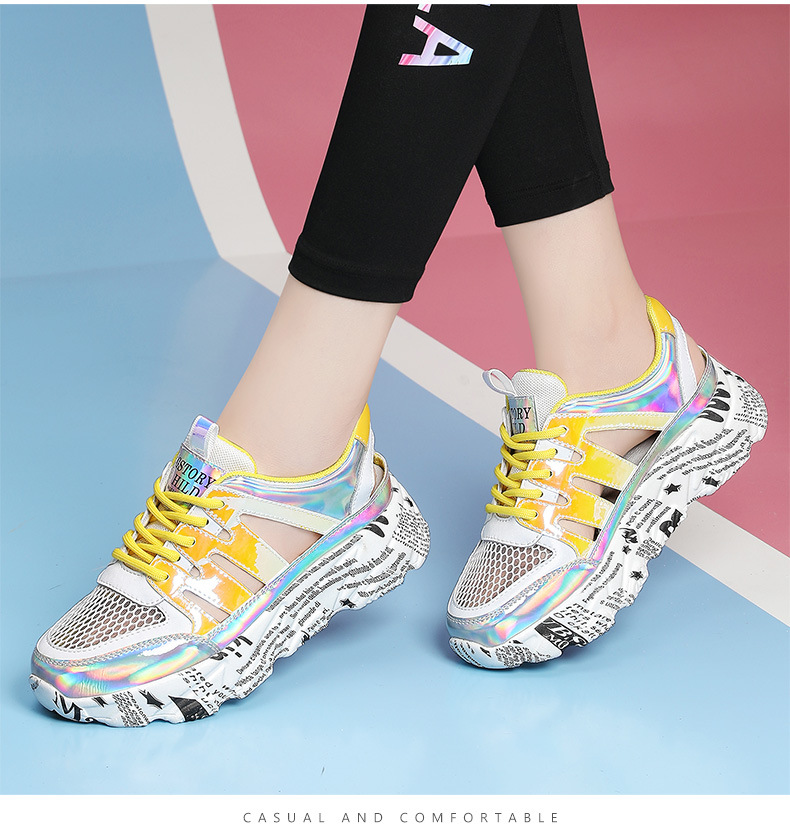 Giày sneaker nữ lưới thoáng khí đế dày phong cách retro mùa hè 2024 — JST 11215 cao gót kaki 6cm, JST 11221 trắng xanh, LJ 58123 be xám gót cao 5cm, LJ 58121 cao gót màu be 5cm chi tiết 11