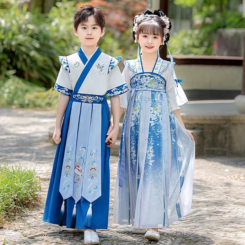 Boys' Hanfu Spring and Autumn Chinese Style Handsome Dress Kindergarten Children's Hanfu Scholar Traditional Chinese Performance Costume
