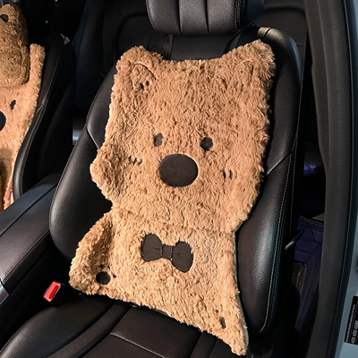 Car Seat Cushion Winter Thick Plush Seat cushion, seat cover - puppy-plush-cushion-backrest