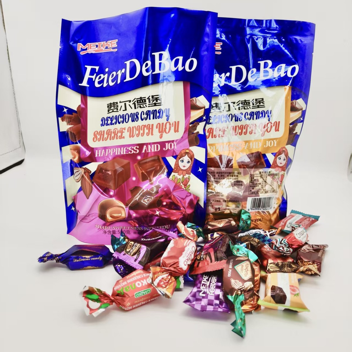 俄罗斯风味牛奶夹心巧克力年货喜糖婚糖结婚批发伴手礼订婚礼混合