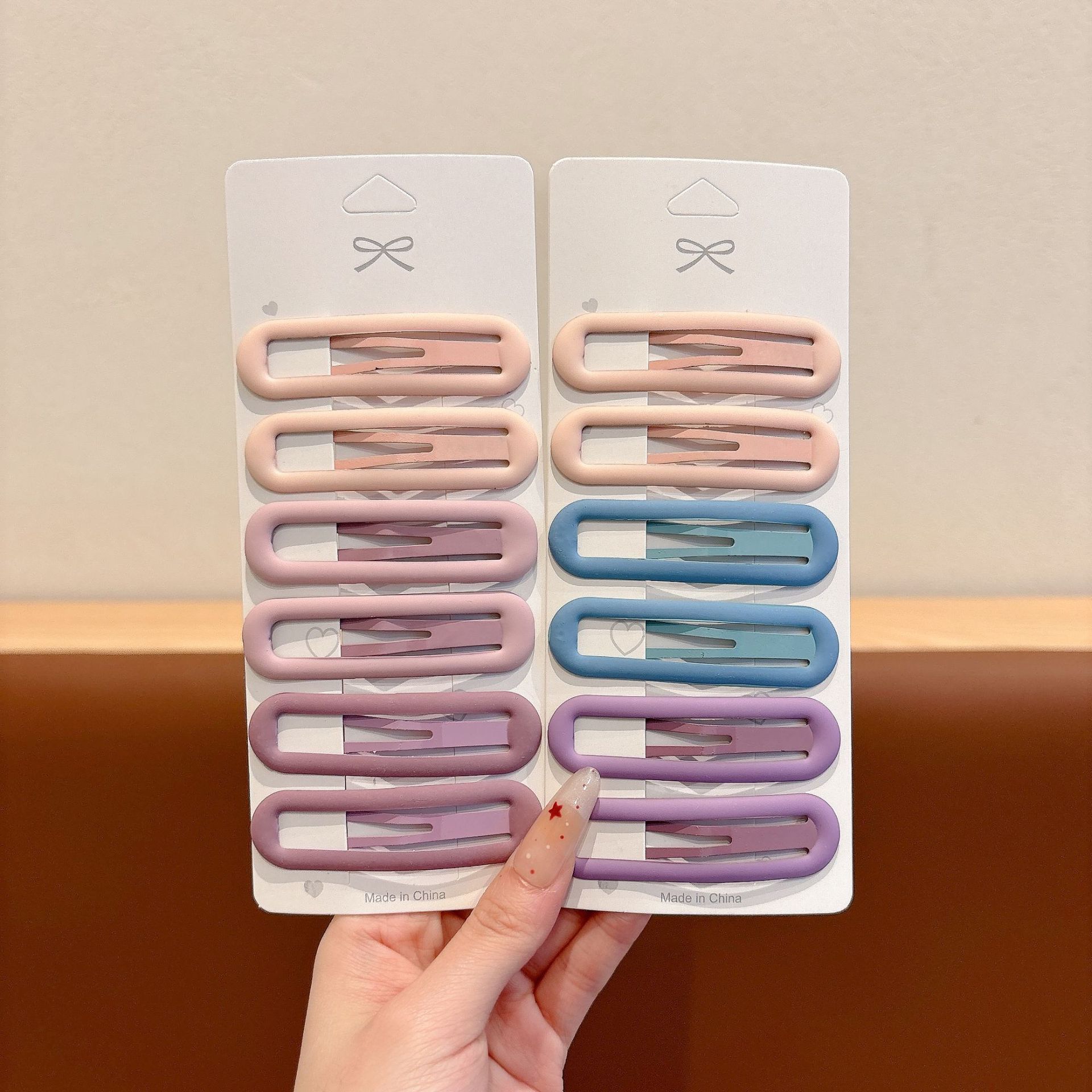 Largo color Morandi esmaltado clip BB niñas clip de cabello simple clip de cabello al por mayor clip de cabello