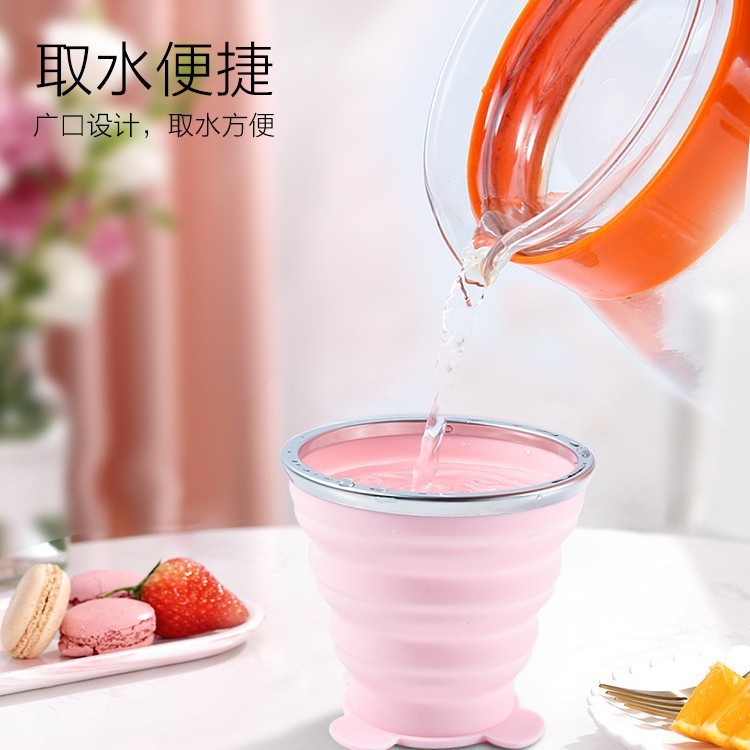 食品グレードのシリコン製折りたたみ式ウォーターカップ、ポータブル、旅行、キャンプ、マウスウォッシュ、旅行、アウトドア、折りたたみ式カップ|undefined
