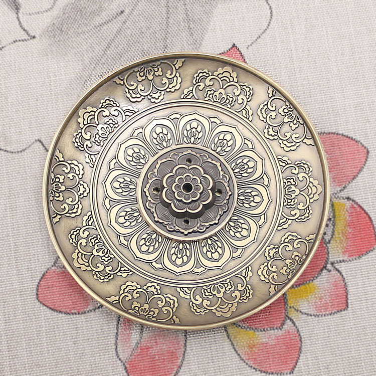 Quemador de incienso de estilo antiguo de cobre, soporte para varillas de incienso de loto, decoración zen para el hogar, sin caída de ceniza. image 3