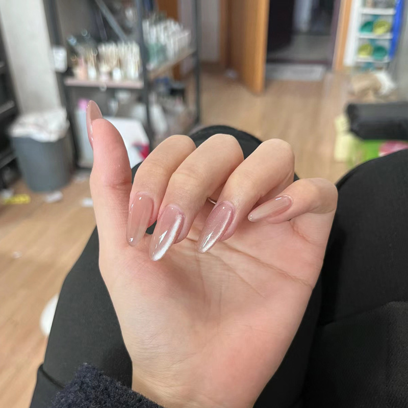 Explosions Wear Armor Almond Nail Pieces Bare Skin Ice Penetrating Cat's Eye Nail Pieces Advanced Sense Removable Nail Patch 30 Pieces
