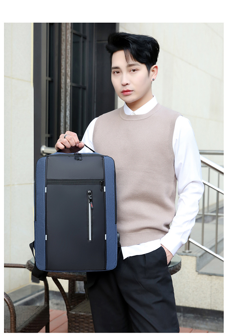New large-capacity business commuting backpack, simple solid-color casual backpack, Oxford cloth portable computer schoolbag undefined