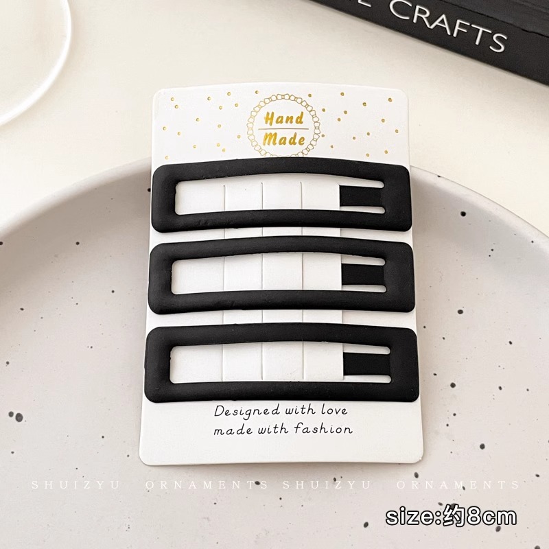 Pinza de pelo grande negro accesorios para el cabello horquilla de gama alta simple de las mujeres frente lado del cabello roto flequillo clip horquilla tocado