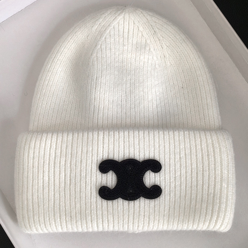 新型凱旋門兎毛ニット帽女性ネット紅同型小紅本百合毛糸帽冬保温冷帽子