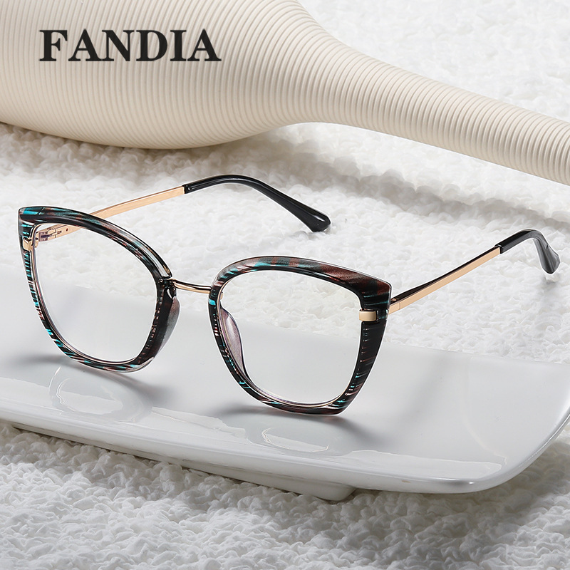 95970 marco de gafas de comercio exterior de las mujeres de moda europea y americana marco grande gafas lisas TR90 trabajo elástico marco de color de la pierna gafas de luz azul