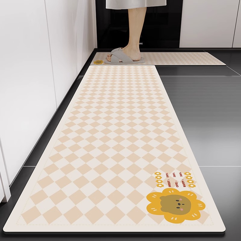 Diatom barro piso de cocina alfombra antideslizante a prueba de aceite absorbente de la puerta mancha-resistente piso estera impermeable alfombra borrable lavable hogar