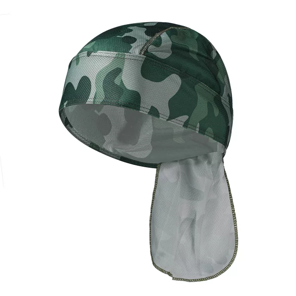 Sweat-wicking breathable pirate turban jungle camouflage long lace-up ribbon hat outdoor running ice silk sweat-guiding hat