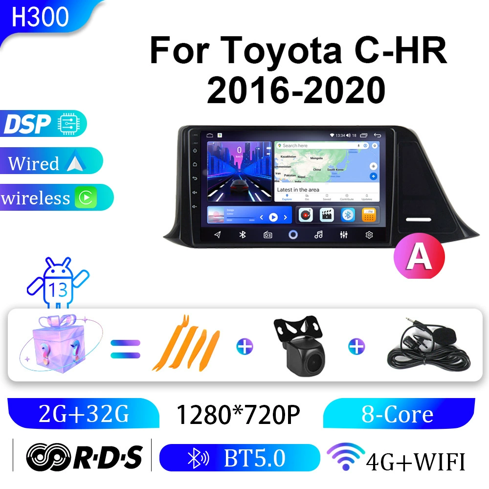 Глобальная поставка для Toyota C-HR 16-20, навигатор с большим экраном Android GPS-навигация, все в одном устройстве