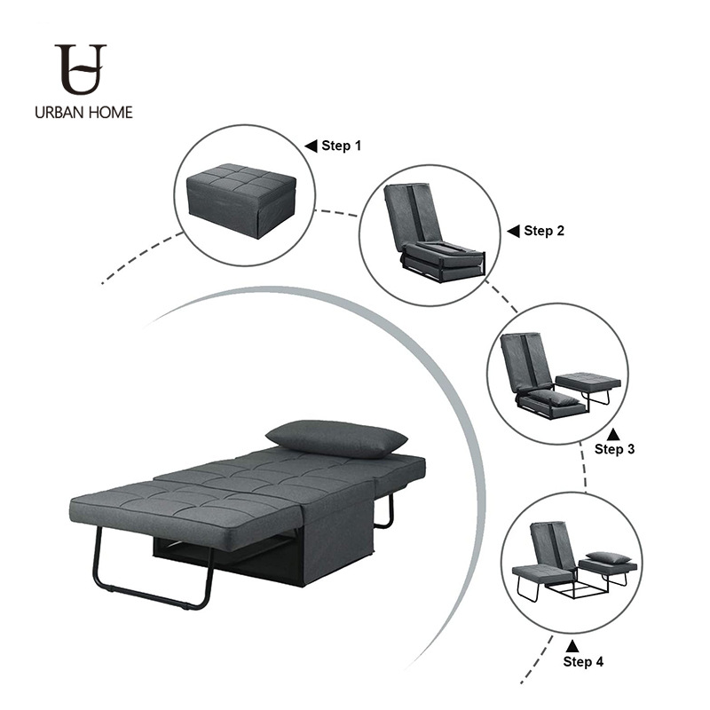 Amazon multifuncional sofá individual se puede acostar o sentar, simple ajustable respaldo sala de estar sofá cama de oficina