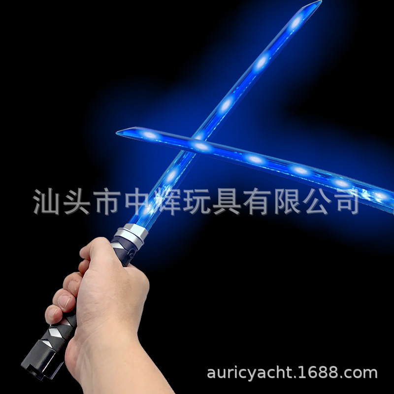 夜市爆款闪光武士剑双头可连接忍者刀儿童发光剑玩具