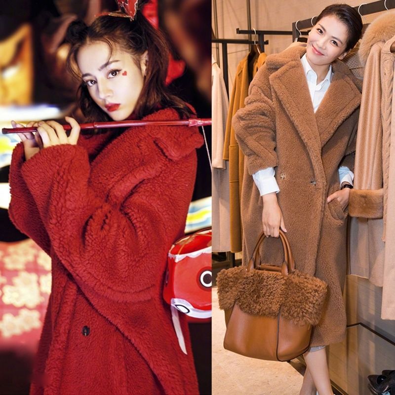 Lamb Velvet Long Outwear for Women Loose Warm Teddy Bear Imitation Fur Mid-Length Woolen Outwear Wholesale in Stock Lamb Velvet Long Outwear for Women Loose Warm Teddy Bear Imitation Fur Mid-Length Woolen Outwear Wholesale in Stock