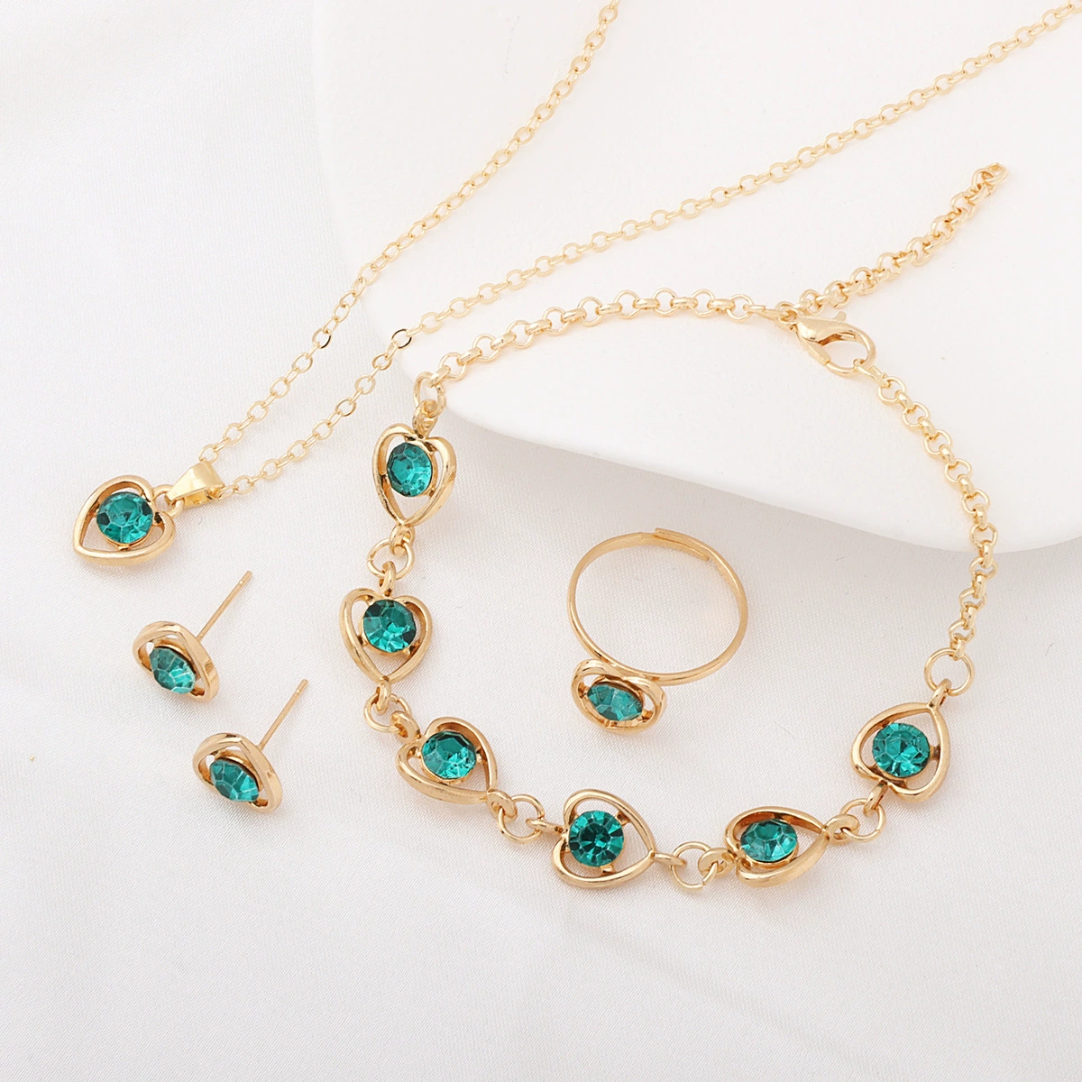 Accessory, earrings, jewelry, set, necklace, ring, European style, for import