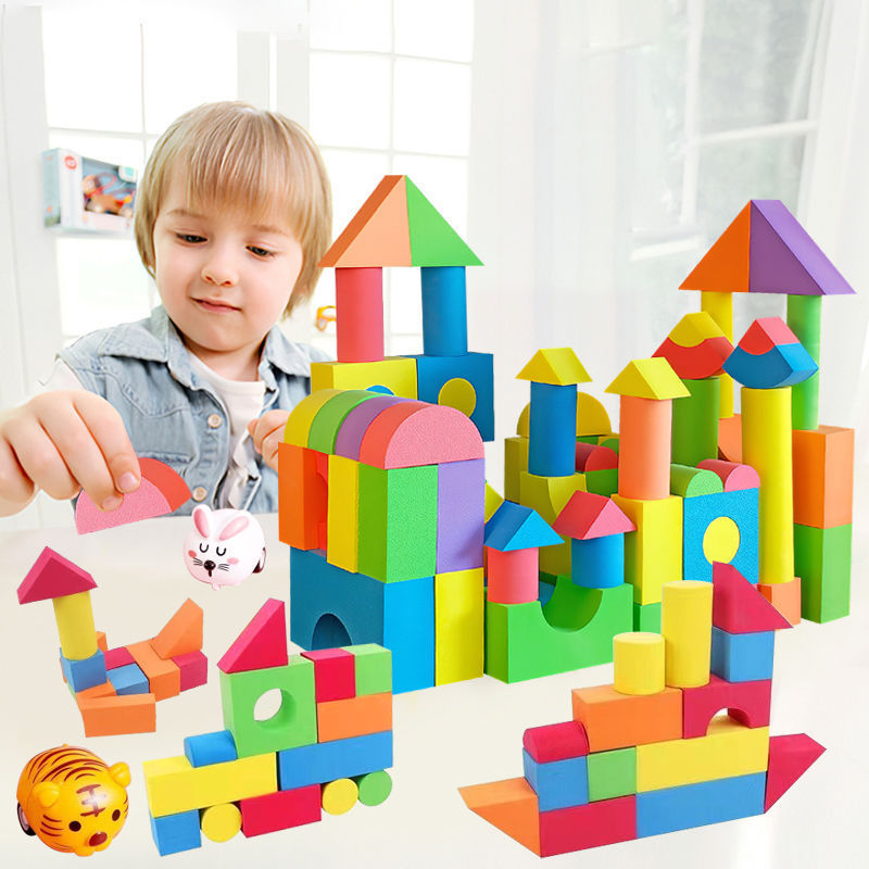 Foam building blocks EVA children's assembling toys assembling soft sponge creative early education cognition 3.5cm thick 46PCS Foam building blocks EVA children's assembling toys assembling soft sponge creative early education cognition 3.5cm thick 46PCS