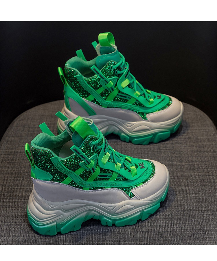 Giày sneaker nữ đế dày độn gót ẩn đính sequin xuân 2026 — M2269-1 Màu cà phê lót nhung, M2269-1 màu đen lót nhung, M2269-1 xanh lục lót nhung, M2269 màu tím một lớp bên trong chi tiết 25