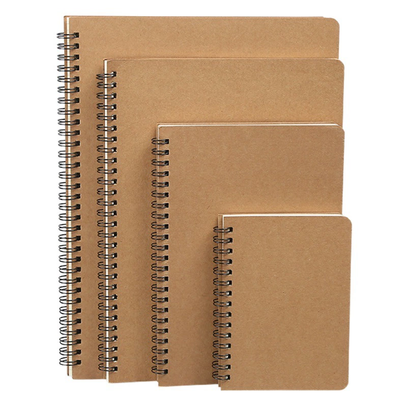 Простой блокнот из крафт-бумаги в виде катушки, большой индивидуальный студенческий блокнот с горизонтальной линией для сбора ошибок, пустой блокнот