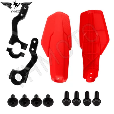 Motorcycle Hand Guard with Bracket Windproof Hand Guard Protection Kit for Honda Navi110 (Motorcycle Fender) - red-with-stand