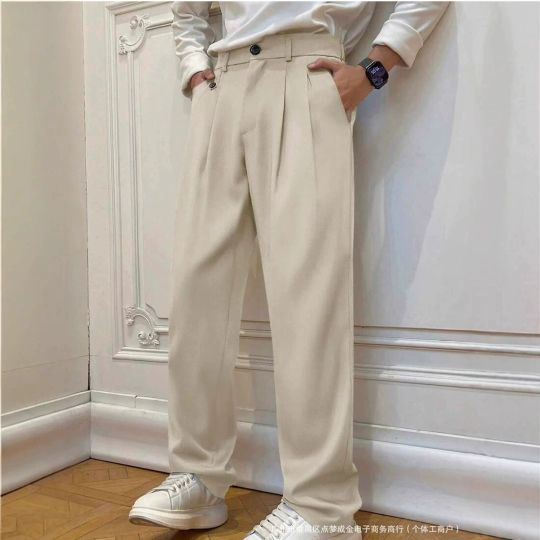 Мужские широкие брюки-кюлоты Amazon, новая модель 2025 года, повседневный стиль, короткий рукав, лацканы, для внешней торговли, в стиле ins.