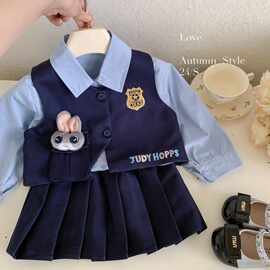 女童连衣裙朱迪儿童兔子警官衣服衬衫jk三件套套装洛丽塔公主超萌