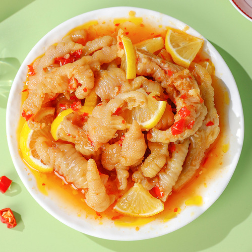 Domestic Little Huia Lemon Pickled and Spicy Boneless Chicken Feet 90g Spicy Flavor Boneless Duck Feet 75g One Box 30 Pouches