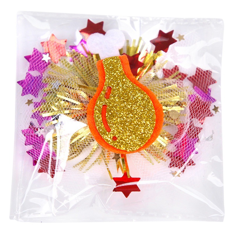Nueva horquilla de Acción de Gracias, malla decorativa, tiras coloridas, festival de la cosecha, clip lateral, accesorios para el cabello, horquilla con clip de pico de pato, calabaza de pavo femenino