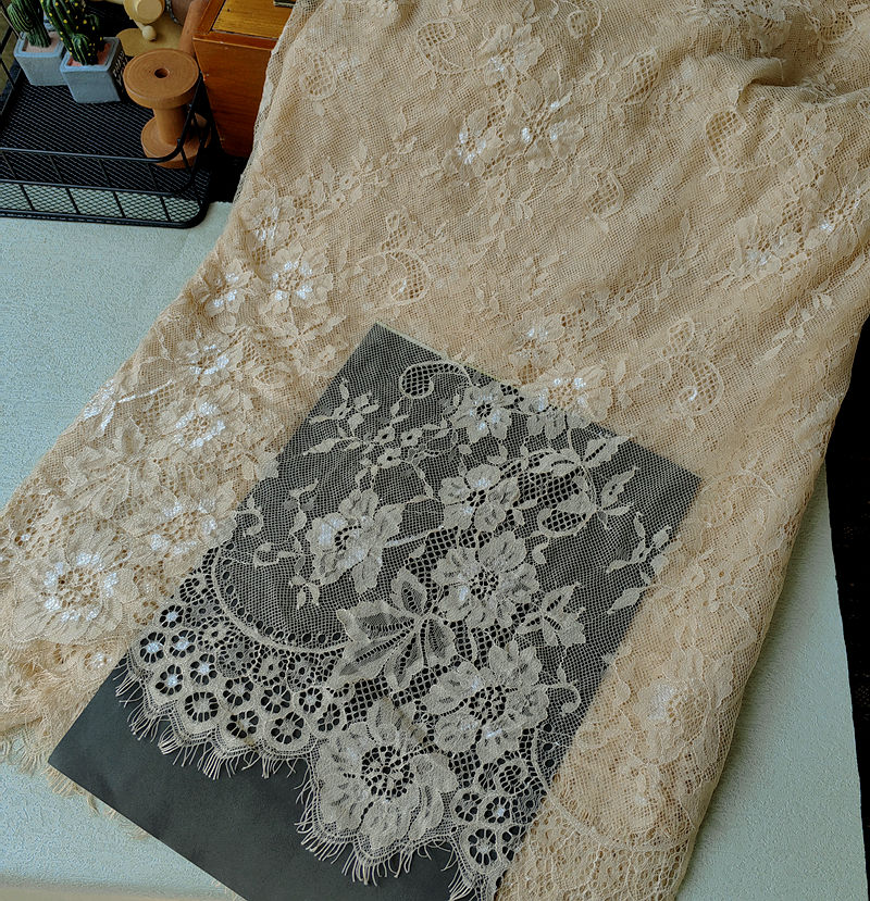 1.5 M × 3m pestañas suaves tela de encaje DIY ropa falda cortina de escritorio tela de fondo decoración