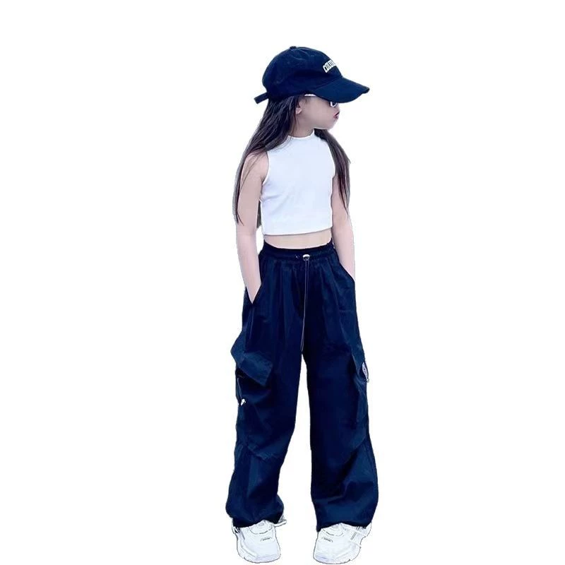 Одежда весна‑лето, модные трендовые брюки для подростков, на кулиске