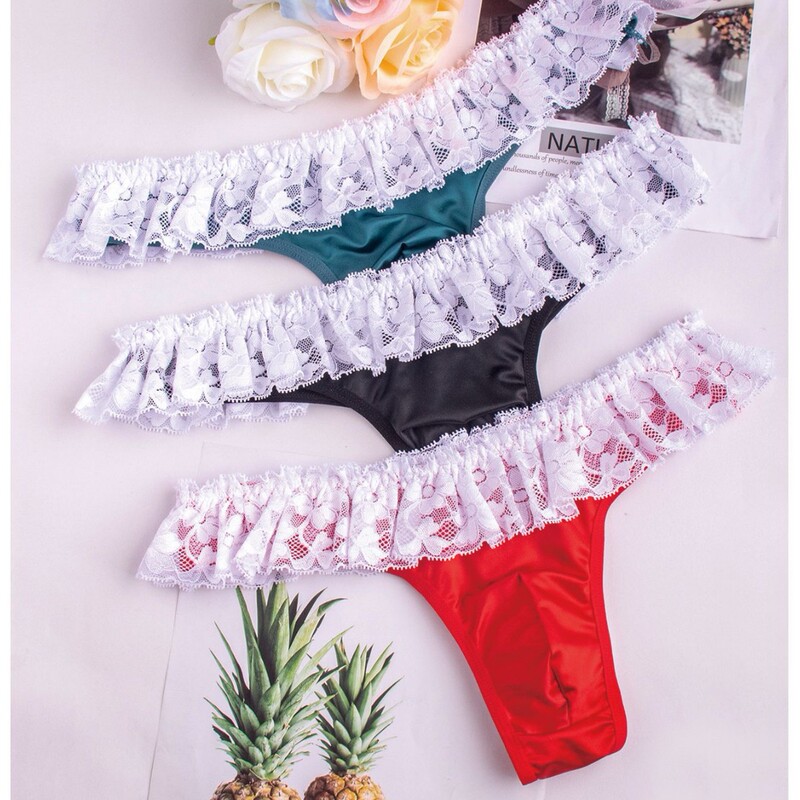 Cross-Border 3-Piece Set of Men's Thongs, Silky Satin Nylon, European and American Style Men's Underwear, In-Stock Wholesale