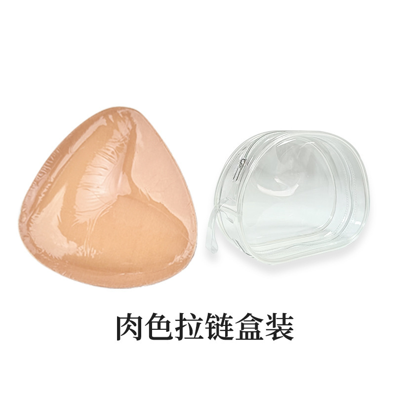 クロスボーダー三角形型厚手シリコン胸パッド、小胸を大きく見せる、女性用プッシュアップ水着・タイツ用両面粘着胸パッド|undefined