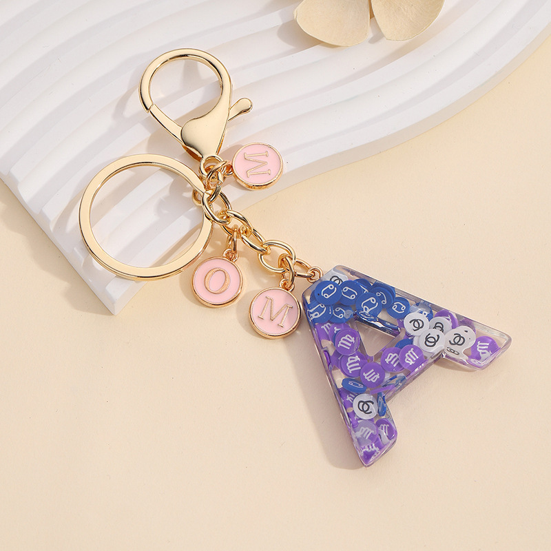 New 12 Constellation Soft Ceramic Letter Keychain Resin Tassel Pendant Fashionable Men's and Women's Bag Hanging Keychain