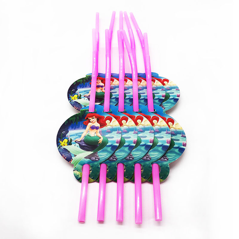 Mermaid cumpleaños partido Placa de papel caramelo caja Palomitas de los niños traje de cumpleaños fiesta decoración tirar bandera suministros