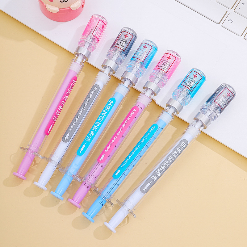 Cross-border Creative Syringe Neutral Pen Simulation Virus Elimination Injection Syringe Modeling Black Sign Pen Vaccine Pen