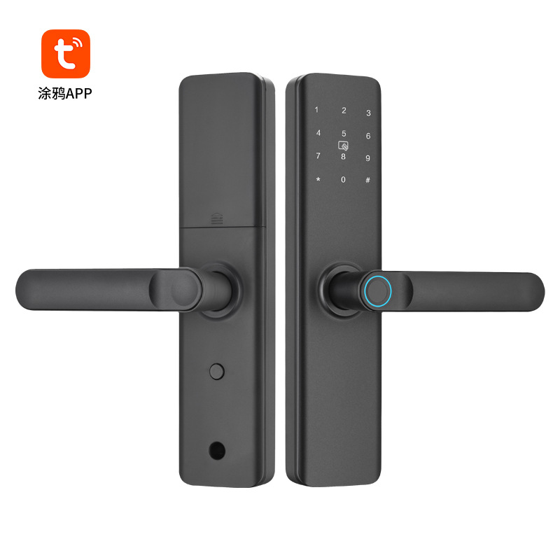 Cerradura Inteligente de Huella Digital y Contraseña en Aleación de Aluminio para Puerta Interior de Oficina y Dormitorio