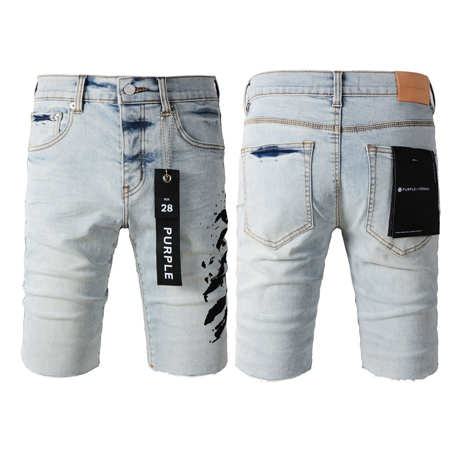 Европейский и американский трендовый бренд LIMITED PURPLE SHORTS фиолетовые брендовые уличные хип-хоп рваные distressed джинсовые шорты
