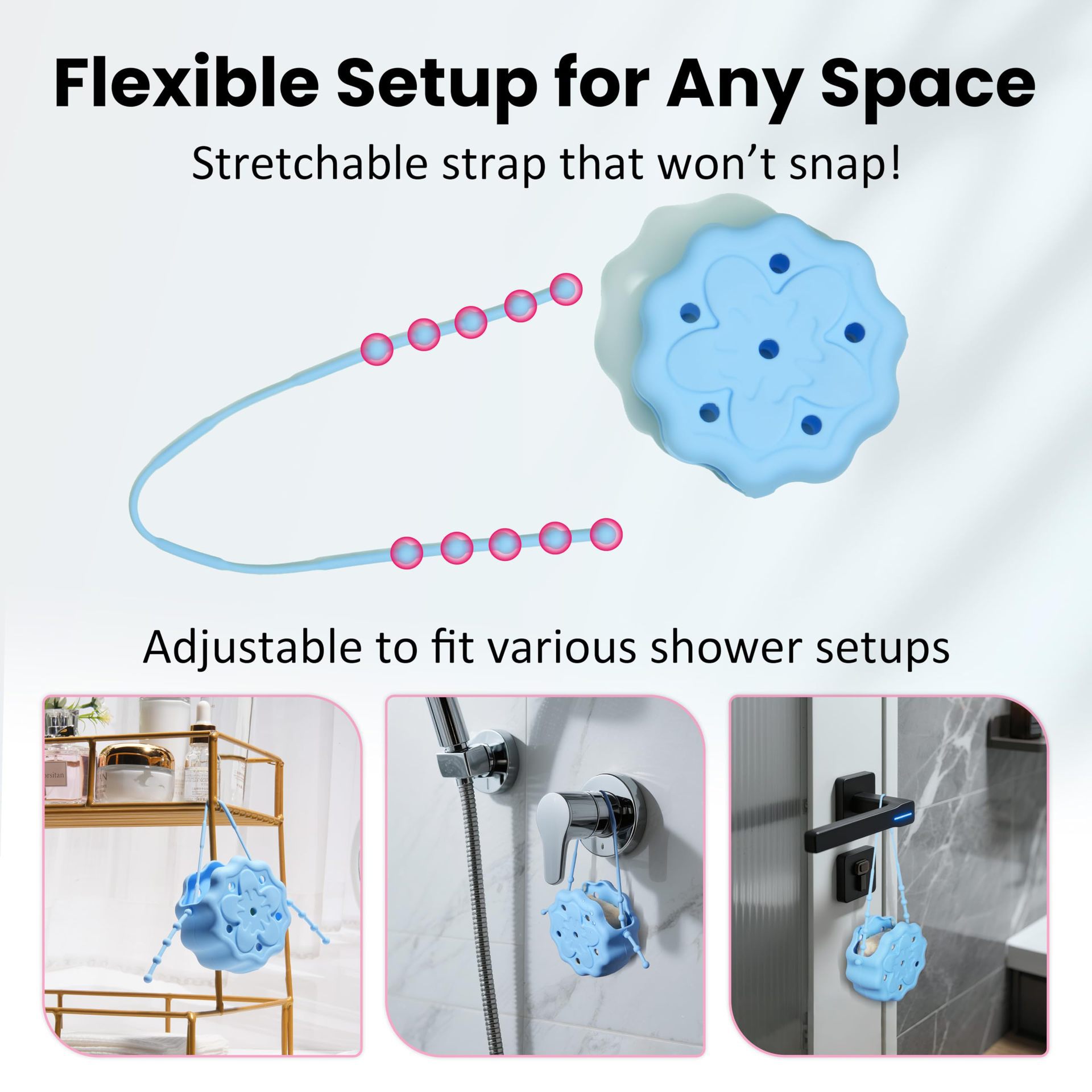 Silicone shower steam bag tray to hang durable shower steam aromatherapy diffuser bathroom accessories 3