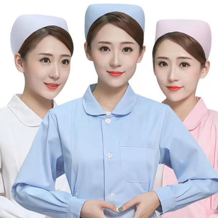 护士帽女白色均码燕尾帽手术室诊所医院护士帽子粉色蓝色