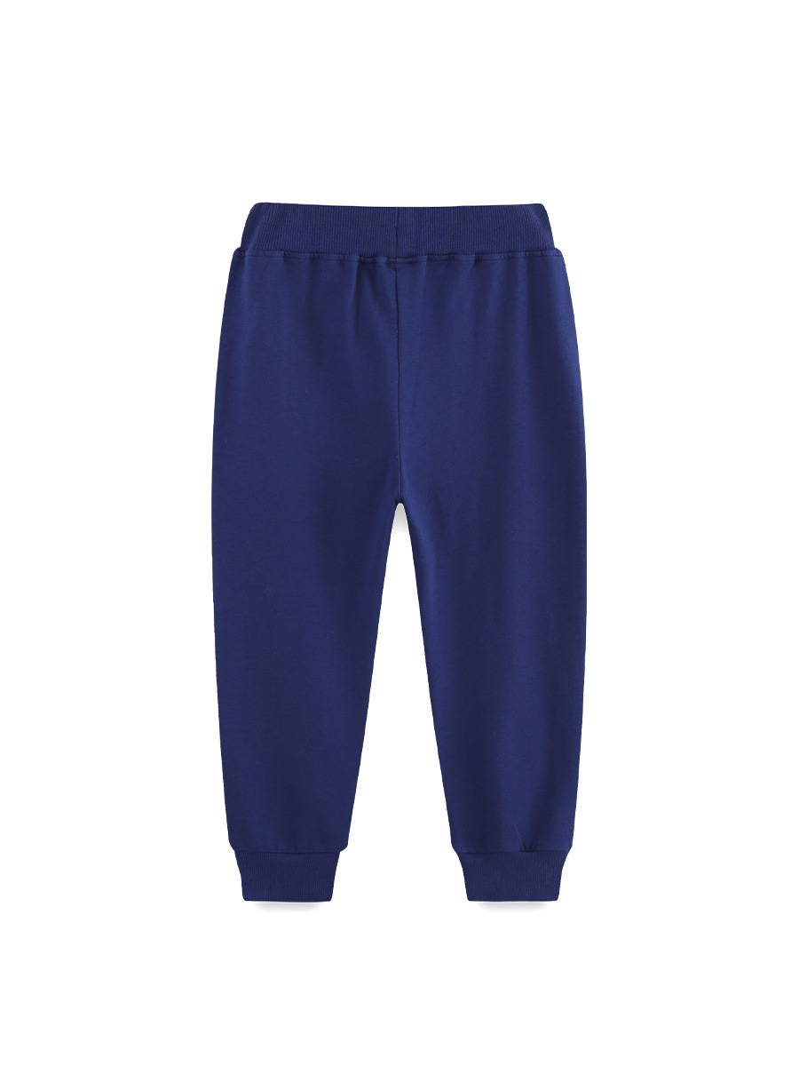 Estilo europeo y americano pantalones deportivos para niños otoño nuevos pantalones infantiles de algodón de punto bordado parche de pantalones casuales para niños image 3