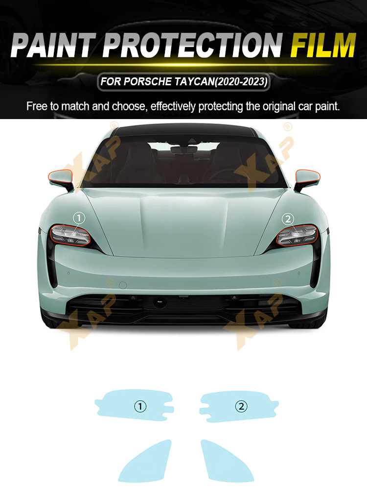 Cross-Border Supply Suitable for Porsche Taycan Tpu Transparent Protective Car Headlight Film Rearview Mirror Film