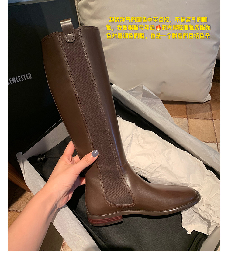 Chanel estilo negro botas para las mujeres de otoño e invierno Nueva plana de alta botas de montar botas altas de la rodilla botas altas