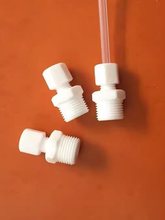 四氟卡套接头外螺纹NPT牙直通接头铁氟龙管转接头PE直接防腐蚀