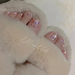 JZ-086穿戴甲美甲甲片批發紫色妖精之瞳腳指甲貼可拆卸片防水腳甲