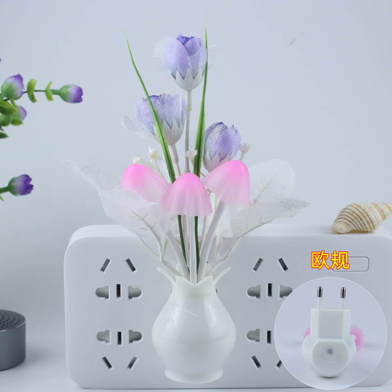 Transfronterizo creativo lámpara de regalo luz controlada lámpara de inducción colorido color-cambio luminoso florero noche luz Europea estándar americano estándar